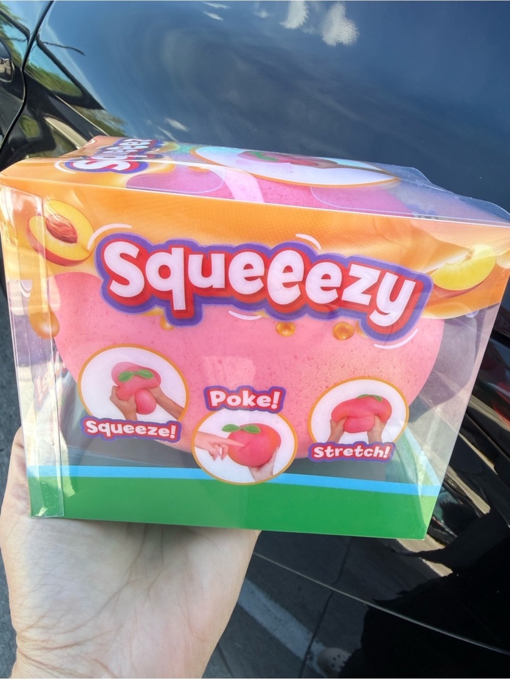 Squeeze Squeeeezy Peach and Green Stretchy  Squishy Toy. NEW